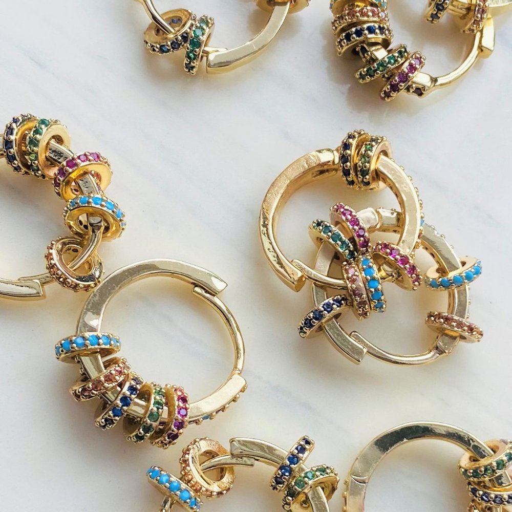 Diamond Charm Earrings